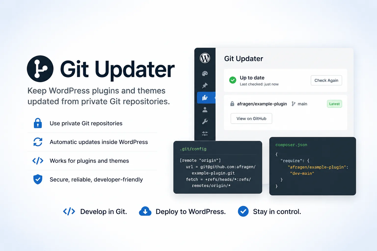 Git Updater - Git-Hosted Updates for WordPress Plugins and Themes