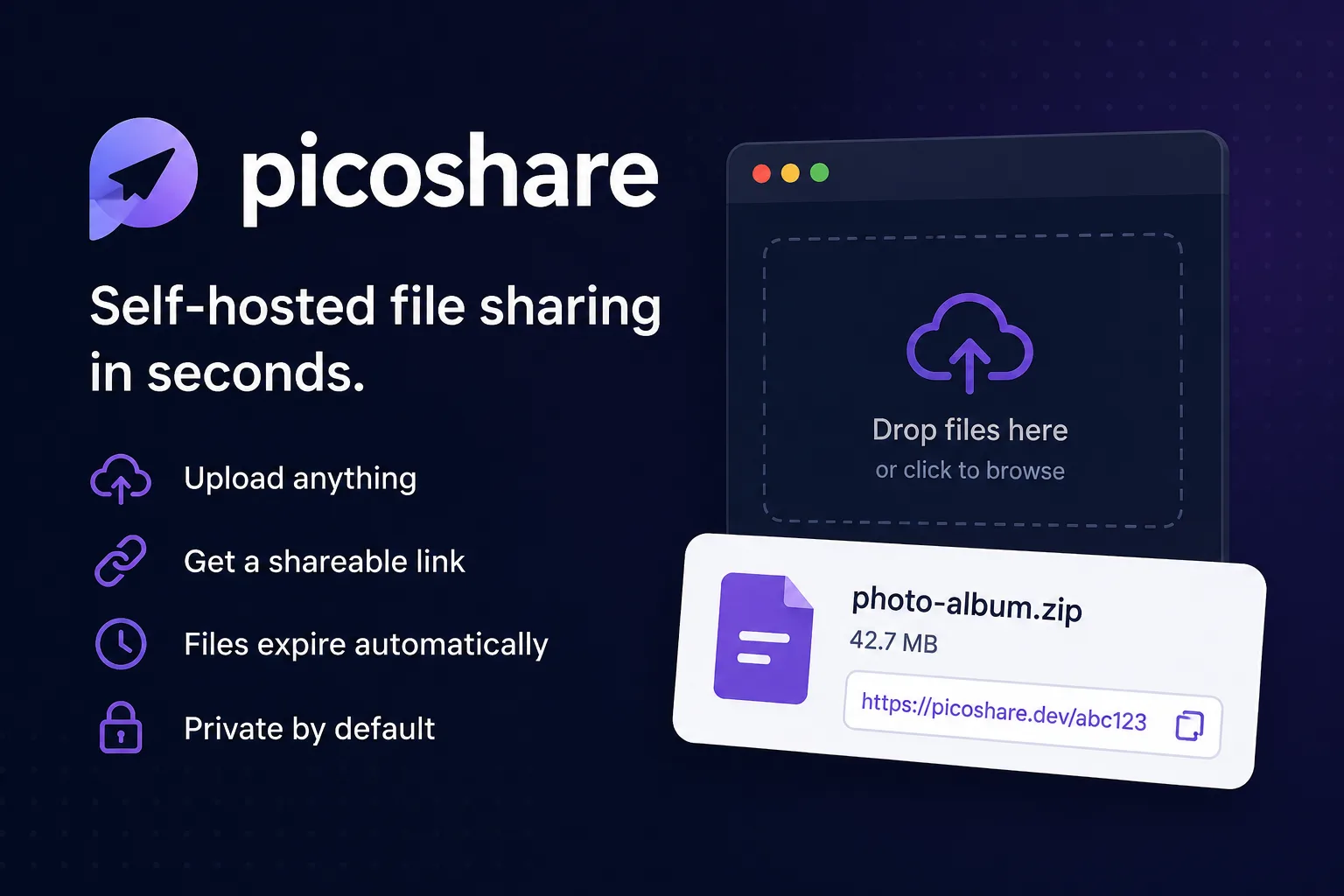 PicoShare - Minimalist Self-Hosted File Sharing